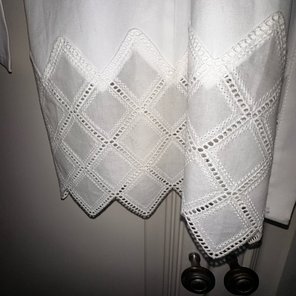 Lela Rose White Button-Up Collared Shirt - Picture 4 of 5